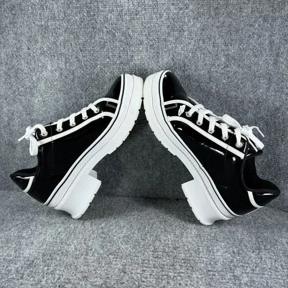 Skechers Heartbeat Loud Platform Sneakers Womens 8.5 Black Patent Y2K Chunky Vtg - Picture 7 of 11